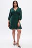 Gap Green Velvet V Neck Wrap Mini Dress