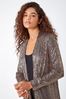 Roman Metallic Longline Sequin Stretch Jacket