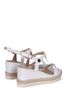 Linzi White Coralie Strappy Wedge Espadrilles With Gold Button Detail