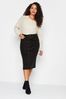 M&Co Black Midi Cord Cotton Skirt