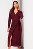 Buy Lipsy Berry Red Long Sleeve Cosy Tie Side Wrap Midi Jumper Dress from  the Next UK online shop