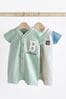 Blue/White Baby Jersey Collar Romper 2 Pack