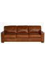 Barker and Stonehouse Rust Brown Lorenza Leather 3 Seater Sofa