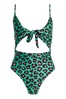 Quiz Green Leopard Cut Out Swimsuit