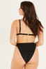 Quiz Black Textured Bikini Top