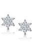 The Diamond Store White 0.30ct Star Cluster Earrings in 9K White Gold