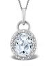 The Diamond Store Aquamarine 2.69ct And Diamond Pendant Necklace in 9K White Gold