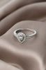 The Diamond Store White 0.15ct Masami Pear Shaped Pave Engagement Ring in 9K White Gold