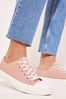 Lipsy Pink Regular Fit Low Top Lace Up Canvas Trainer