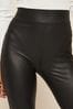 Friends Like These Black Faux Leather Look White Leggings