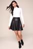 Lipsy Black Faux Leather Skater Skirt