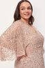 Maya Blush Plus Wrap Neck Kimono Sleeve Maxi Dress
