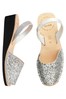 Palmaira Sandals Silver Silver Leather Low Black Wedge