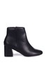 Linzi Black Faux Leather Pu Block Heel Ankle Boot