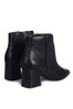 Linzi Black Faux Leather Pu Block Heel Ankle Boot