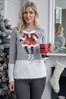 Fashion Union Grey Womens Mrs Claus Christmas Character Family Jumper