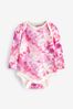 Gap Pink Baby Long Sleeve Printed Bodysuit
