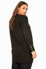 Yours Black Curve Horn Button Cuff Knitted Cardigan