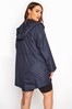 Yours Curve Navy Curve Pocket Parka With Contrast Drawstrings