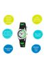 Tikkers Black/Green Time Teacher Kids Watch With Metal Casing