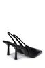Linzi Black Patent Fling Sling Back Court Style Heel Sandals