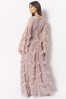Maya Light Pink Premium Embellished Long Sleeve V-Neck Split Maxi Dress