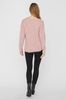 VERO MODA Pink V Neck Soft Touch Cosy Knitted Jumper