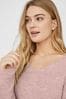 VERO MODA Pink V Neck Soft Touch Cosy Knitted Jumper