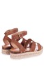 Linzi Tan Faux Leather Two Strap Detail Espadrille Inspired Platform Wedge