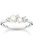 Thomas Sabo White Silver Pearl Cluster Ring