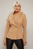 Little Mistress Brown Forever Camel Double Breasted Blazer