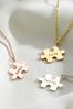 Personalised Mini Jigsaw 18ct Yellow Gold Plate Necklace by Posh Totty Designs