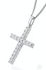 The Diamond Store 9k White Gold Lab Diamond Cross Pendant Necklace Claw Set 0.25ct H/Si