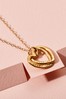 Personalised Interlinking Hearts Necklace 18ct Yellow Gold Plate