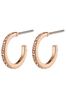 PILGRIM Rose Gold Plated Roberta Small Crystal Hoop Earrings