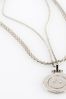 PILGRIM Silver Nomad 2 in 1 Coin and Rope Chain Necklace