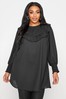Yours Limited Black Round Frill Neck Tunic