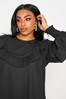 Yours Limited Black Round Frill Neck Tunic