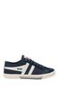 Gola Navy and Off White Super Quarter Canvas LaceUp Trainers