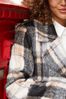 Love & Roses Neutral/Black Brushed Checked Coat