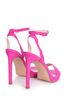 Linzi Pink Higher Love PU Open Back Barely There Stiletto Sandal