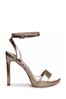 Linzi Gold Higher Love PU Open Back Barely There Stiletto Sandal