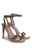 Linzi Gold Higher Love PU Open Back Barely There Stiletto Sandal