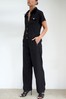 Religion Black Short Sleeved Chic Utility Jumpsuit With Elasticated Waist