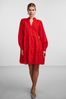 Y.A.S Red Broderie Long Sleeved Dress