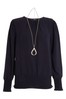 Quiz Navy Shear Cuff Necklace Blouse