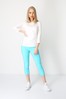 Roman Turquoise Cropped Stretch Trouser