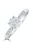 The Diamond Store Lab Diamond Engagement Ring With Shoulders 0.25ct H/Si  9K White Gold