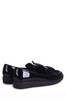 Linzi Black Cathy Classic Slip On Loafer With Fabric Bow Detail