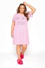 Yours Curve Pink Floral 'She Just Shines' Slogan Nightdress